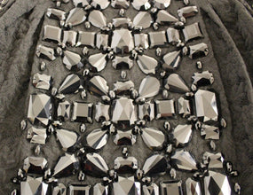 Black Crystal Handmade Above Knee Skirt Dolce & Gabbana