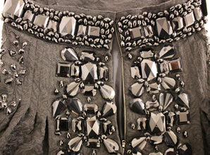 Black Crystal Handmade Above Knee Skirt Dolce & Gabbana