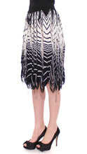 White Black Knitted Assymetrical Skirt Alice Palmer