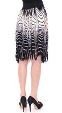 White Black Knitted Assymetrical Skirt Alice Palmer