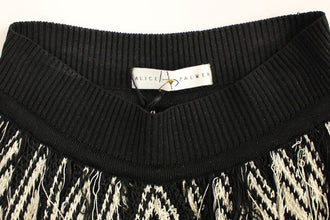 White Black Knitted Assymetrical Skirt Alice Palmer