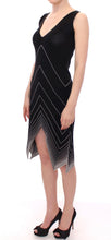Black White Low V Neck Knitted Cocktail Dress Alice Palmer