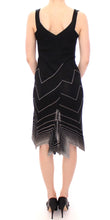 Black White Low V Neck Knitted Cocktail Dress Alice Palmer