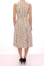 White Printed Shift V-neck Sheath Dress Andrea Incontri