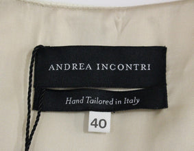 White Printed Shift V-neck Sheath Dress Andrea Incontri