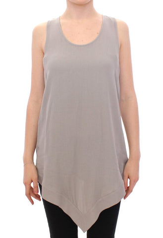 Gray Viscose Tank Top Shirt Blouse Comeforbreakfast