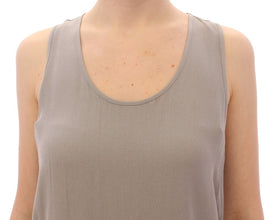 Gray Viscose Tank Top Shirt Blouse Comeforbreakfast
