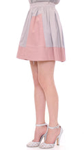 Pink Gray Mini Short Pleated Skirt Comeforbreakfast