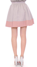 Pink Gray Mini Short Pleated Skirt Comeforbreakfast