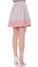 Pink Gray Mini Short Pleated Skirt Comeforbreakfast