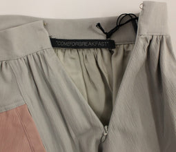 Pink Gray Mini Short Pleated Skirt Comeforbreakfast