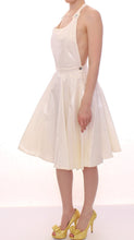White Halterneck Knee Length Tea Dress Licia Florio