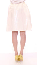 White Above-Knee Stretch Waist Strap Skirt Licia Florio