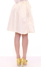 White Above-Knee Stretch Waist Strap Skirt Licia Florio