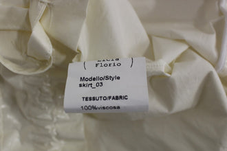 White Above-Knee Stretch Waist Strap Skirt Licia Florio