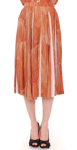 Brown Orange Below Knee Full Skirt Licia Florio