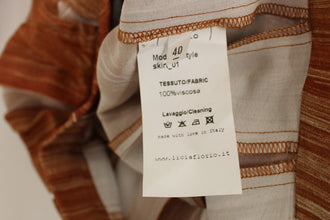 Brown Orange Below Knee Full Skirt Licia Florio