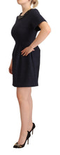 Black Embellished Short Sleeves Mini A-line Dress L'Autre Chose