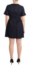 Black Embellished Short Sleeves Mini A-line Dress L'Autre Chose