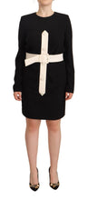 Black Wool Long Sleeves Belted Mini Sheath Dress Givenchy