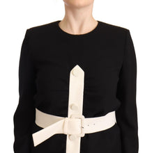 Black Wool Long Sleeves Belted Mini Sheath Dress Givenchy