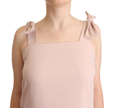 Pink Polyester Sleeveless Midi Feather Shift Dress P.A.R.O.S.H.