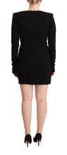 Black Long Sleeves Deep V-neck Mini Sheath Dress Dsquared²