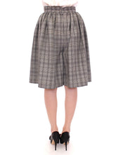 Gray Checkered Wool Shorts Skirt NOEMI ALEMÁN