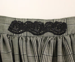 Gray Checkered Wool Shorts Skirt NOEMI ALEMÁN