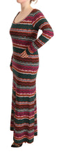 Multicolor Stripe Wool Knitted Maxi Sheath Dress Missoni