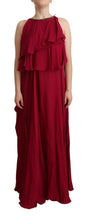 Orchid Silk Sleeveless Long Maxi Ruffle Shift Dress PLEIN SUD