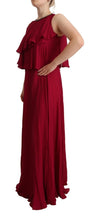 Orchid Silk Sleeveless Long Maxi Ruffle Shift Dress PLEIN SUD