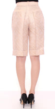 Beige Brocade Above Knee Shorts Zeyneptosun