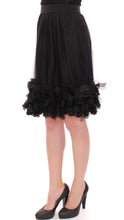 Black Silk Transparent Above Knees Skirt Dolce & Gabbana