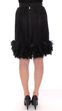 Black Silk Transparent Above Knees Skirt Dolce & Gabbana