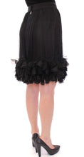Black Silk Transparent Above Knees Skirt Dolce & Gabbana