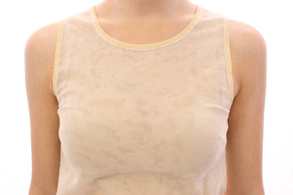 Beige Sleeveless Cotton Top Tank Blouse Dolce & Gabbana
