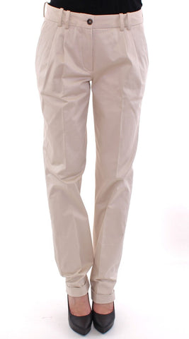Beige Cotton Chinos Pants Dolce & Gabbana