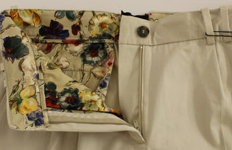 Beige Cotton Chinos Pants Dolce & Gabbana