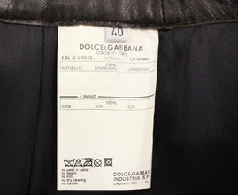 Brown Patchwork Leather Straight Skirt Dolce & Gabbana