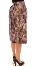 Brown Floral Silk Straight Full Skirt Dolce & Gabbana