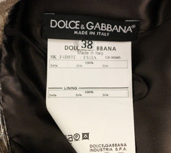 Brown Floral Silk Straight Full Skirt Dolce & Gabbana