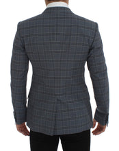 Blue Checkered Slim Fit Blazer Jacket Dolce & Gabbana
