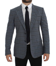 Blue Checkered Slim Fit Blazer Jacket Dolce & Gabbana