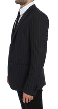 Gray Striped Slim Fit Wool Blazer Dolce & Gabbana