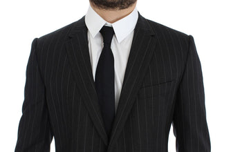 Gray Striped Slim Fit Wool Blazer Dolce & Gabbana
