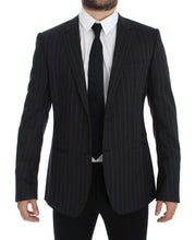 Gray Striped Slim Fit Wool Blazer Dolce & Gabbana