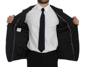 Gray Striped Slim Fit Wool Blazer Dolce & Gabbana