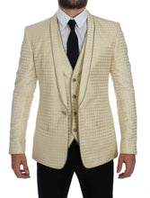Beige Polka Dot Silk 2 Piece Blazer Dolce & Gabbana