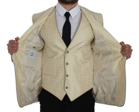 Beige Polka Dot Silk 2 Piece Blazer Dolce & Gabbana